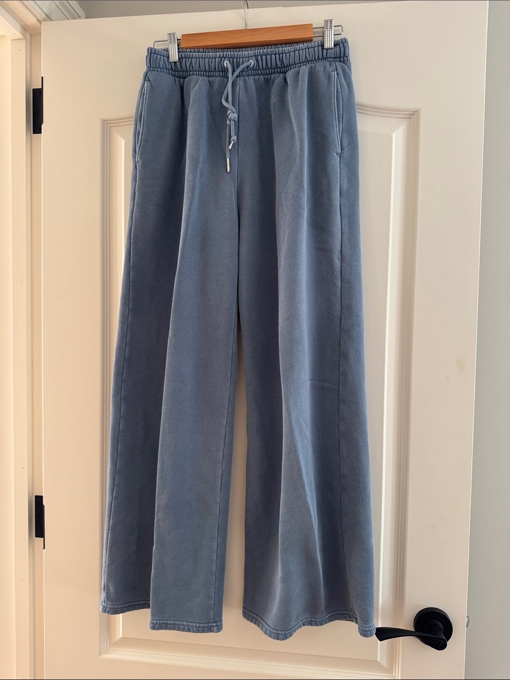 Abercrombie & Fitch Dusty Blue Wide-Leg Drawstring Joggers